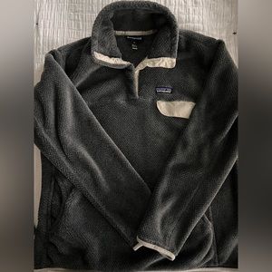 PATAGONIA Gray with Cream Snap-T Fleece Pullover Size - XL